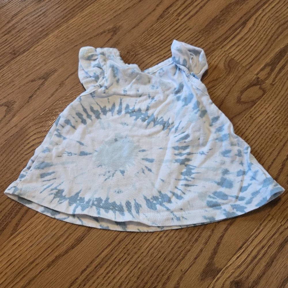 Grayson Mini Blue White Tie Dye Baby Matching Set Pastel Beach Cotton Boho 0-3M